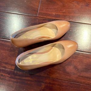Cole Haan tan platform heels